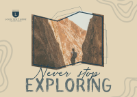 Never Stop Exploring Postcard Image Preview