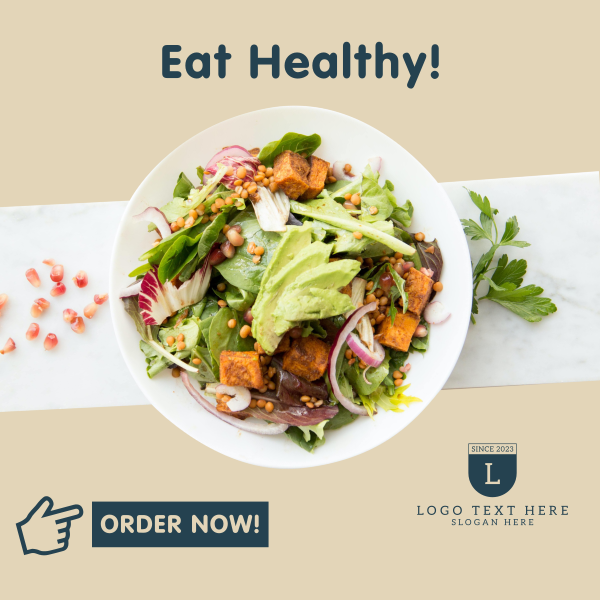 Eat Healthy Salad Instagram Post Design Image Preview