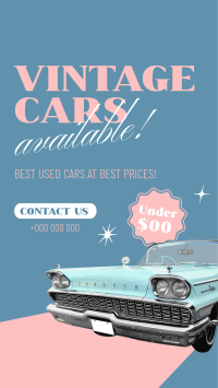 Vintage Cars Available TikTok video Image Preview