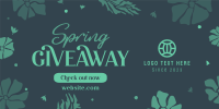 Spring Giveaway Flowers Twitter Post Design
