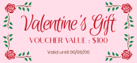 Valentine Border Rose Gift Certificate Design