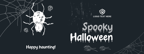Halloween Spider Greeting Facebook Cover Design Image Preview