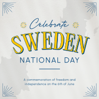 Conventional Sweden National Day Instagram post Image Preview