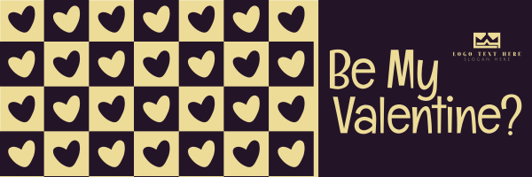 Valentine Retro Heart Twitter Header Design Image Preview