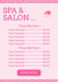 Salon & Spa Menu Image Preview