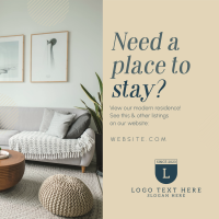 Cozy Place to Stay Instagram Post Design