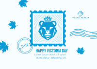 Victoria Day Bear Stamp Postcard Image Preview