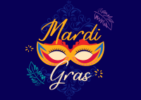Decorative Mardi Gras Postcard Image Preview