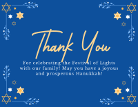 Hannukah Celebration Thank You Card Design