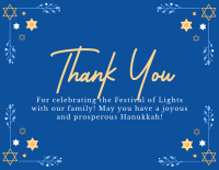Hannukah Celebration Thank You Card Image Preview