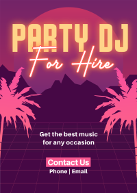 Synthwave DJ Party Service Poster Design