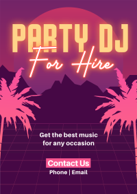 Synthwave DJ Party Service Poster Image Preview