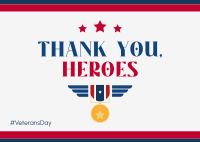 Thank You Heroes Postcard Design