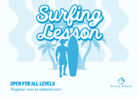 Surfing Lesson Postcard Image Preview