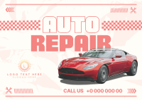 Auto Repair Service Postcard Design