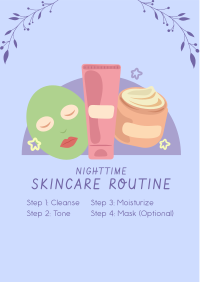 Nighttime Skincare Routine Flyer Design