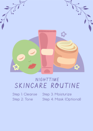 Nighttime Skincare Routine Flyer Image Preview