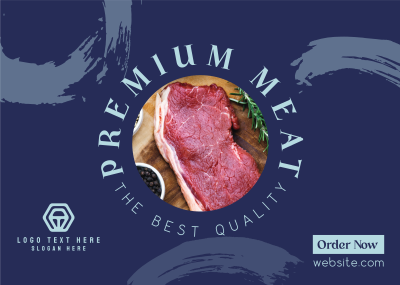 Premium Meat Postcard Image Preview