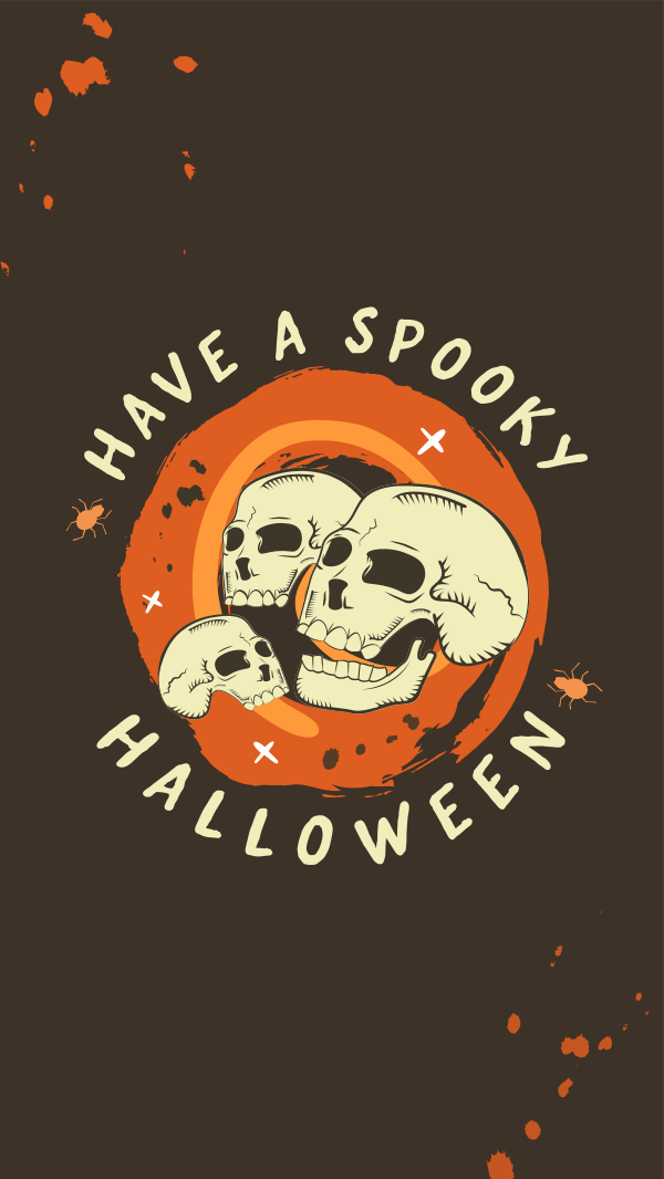 Halloween Skulls Greeting Instagram Story Design Image Preview