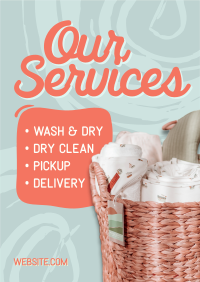 Swirly Laundry Services Poster Image Preview