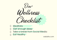 Wellness Checklist Postcard Image Preview