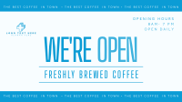 Trendy Open Coffee Shop Facebook Event Cover Design