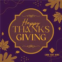 Thanksgiving Generic Greetings Instagram Post Design