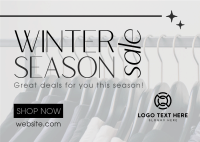 Winter Season Sale Postcard Design
