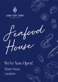 Seafood Minimalist Script Poster Preview