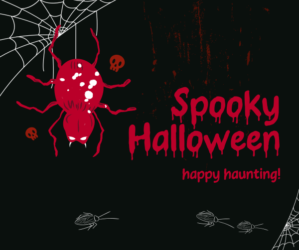 Halloween Spider Greeting Facebook Post Design Image Preview