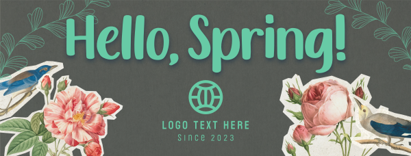 Scrapbook Hello Spring Facebook Cover Design