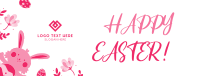 Cute Floral Bunny Easter Facebook Cover Design