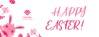Cute Floral Bunny Easter Facebook Cover Image Preview