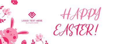 Cute Floral Bunny Easter Facebook cover Image Preview