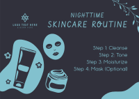 Nighttime Skincare Routine Postcard Design