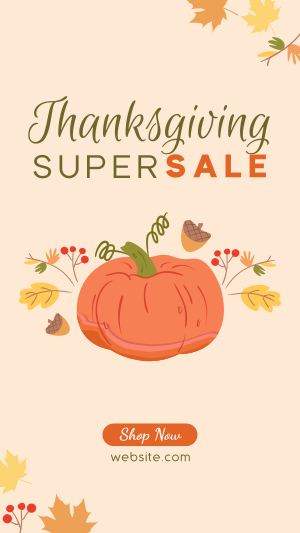 Thanksgiving Pumpkin Sale Facebook story Image Preview