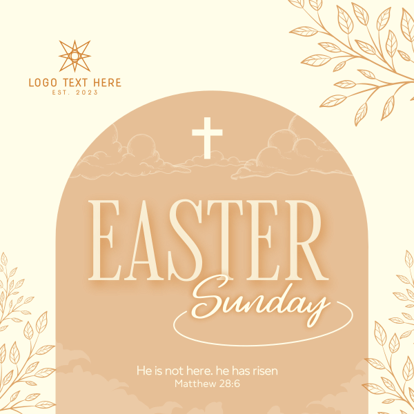 Floral Easter Sunday Instagram Post Design Image Preview