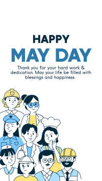 Happy May Day Workers Facebook Story Design