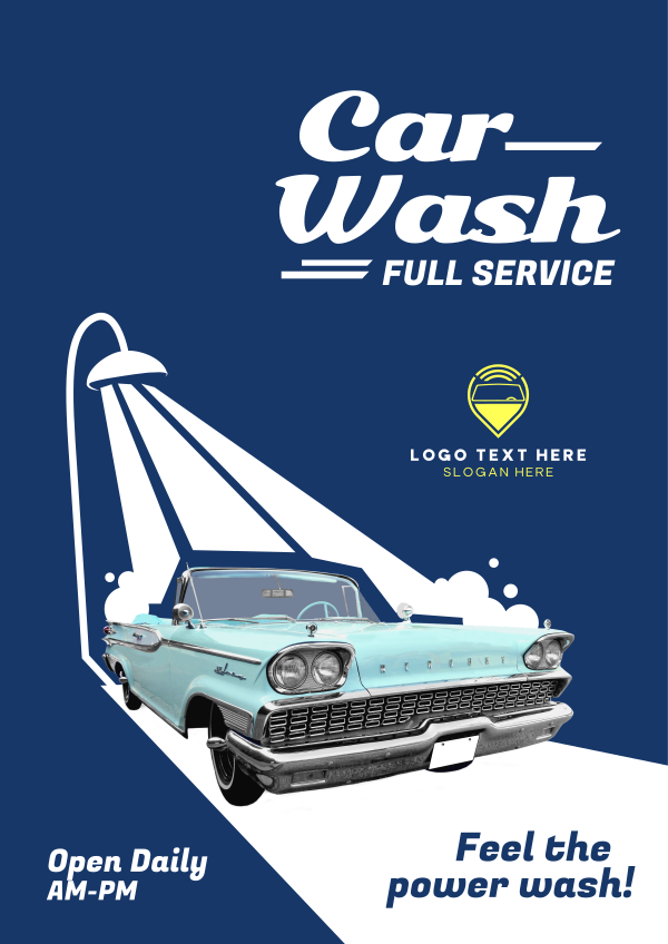 Car Wash Retro Flyer Design Image Preview