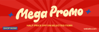 Vintage Mega Promo Twitter Header Design