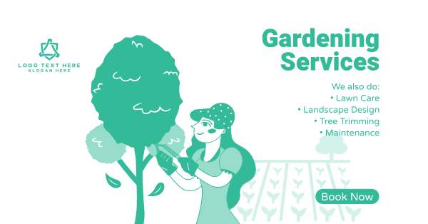 Outdoor Gardening Services Facebook Ad Design Image Preview
