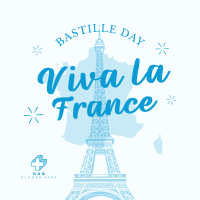 Celebrate Bastille Day Linkedin Post Design