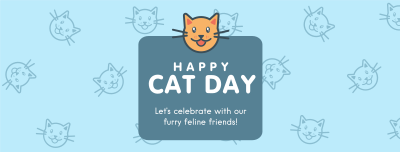 Cat Day Greeting Facebook cover Image Preview