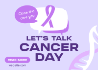 Cancer Awareness Discussion Postcard Design