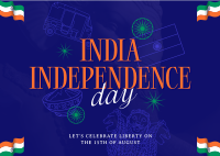 India Independence Symbols Postcard Image Preview