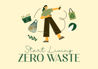 Living Zero Waste Postcard Design