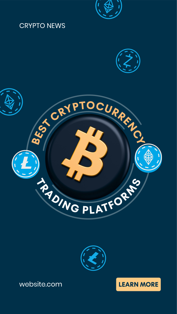 Cryptocurrency Trading Platforms Instagram Story Design Image Preview