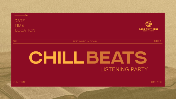 Minimal Chill Music Listening Party Facebook Event Cover Design