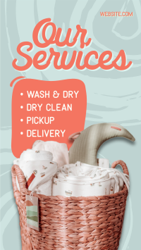 Swirly Laundry Services Facebook Story Design