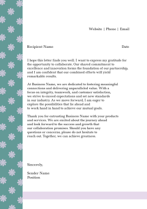 Dotty Flowers Letterhead Image Preview